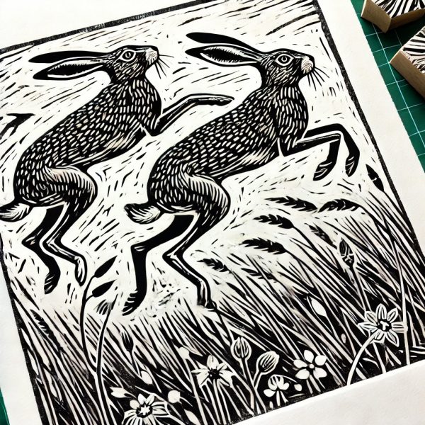 The Eurwyn Boat - Linocut print - Hare Today - Gareth Evans